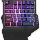 RedThunder One Handed Gaming Keyboard RGB Backlit 35 Keys Portable Mini Gaming Keypad Ergonomic Game Controller for PC Gamer