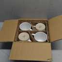 famiware Coffee Mugs for 4, 13 oz Mug Set, Dringking Cup with Handle for Coffee, Tea, Cocoa, Milk, Milkyway serise, White