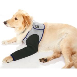 Coodeo Dog Recovery Suit, Cone Collar Alternative, Abrasion Resistant Dog Recovery Sleeve, Washable 2.5mm Thick and Waterproof, Pet Wounds Prevent Licking, Bite, Keep DryGrey S