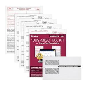 Adams 1099 MISC Forms 2025, 4-Part Kit for 12 Recipients, Includes Envelopes, QuickBooks Compatible, eFile Access and Printing Through Adams Tax Forms Helper Software (1017227)