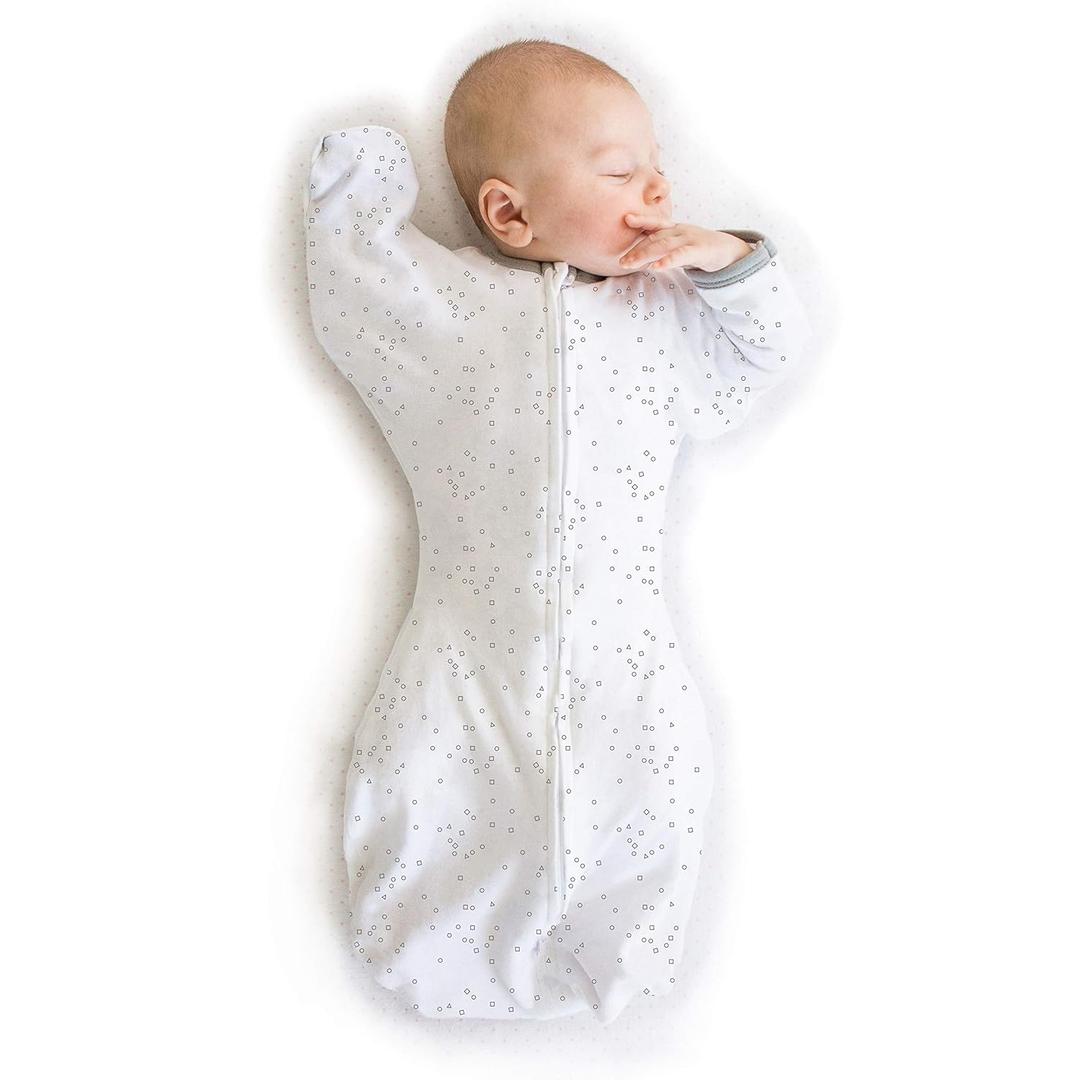 Amazing Baby Transitional Swaddle Sack, Arms Up Half-Length Sleeves & Mitten Cuffs, Swaddle for Newborn Transition to Baby Sleep Sack Wearable Blanket, Medium, 3-6 month, 14-21 lb, Sterling confetti