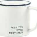 Santa Barbara Design Studio Black and White Coffee Cups Face-to-Face Designs Stoneware Mug, 16-Ounce, Wish Next Door