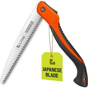GROWIT Folding Camping saw 11 Inch - Heavy Duty Pruning Saw with Triple-Cut SK5 Blade, 7 TPI Razor Teeth for Tree Trimming, Wood Cutting, Camping, Bushcraft, and Gardening