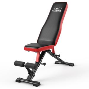FLYBIRD Adjustable Weight Bench, Full Body Workout Bench for Home Garage Gym Strength Training, Incline Flat Decline for Sit Up Bench Press, Small 880LBS