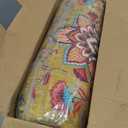 Boho Style Queen Quilt Set Reversible Bohemian Floral Strip Quilt Beddding Set, Soft and Lightweight Bedspread for All Season, Full Size Bed Coverlet with 2 Matching Pillow Shams (3 Pieces)