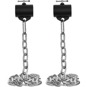 Logest Weight Lifting Chains with Collars - 1 Pair in 15LB 25LB 35LB 45LB Steel Workout Chains - Fitness Equipment for Deadlifts Bench Presses and More Targets Back Legs Core Weight Chains