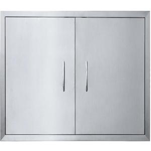 JIE JIN 24" W X 24" H Outdoor Kitchen Doors Double Doors Thickened 304 Brushed Stainless Steel BBQ Access Door BBQ Island Doors Outdoor Kitchen Accessories Door for Outdoor Kitchen BBQ Island
