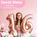 Papoopy 5Pcs Birthday Decorations with Crown Tiara, Sash, Cake Topper, Candle and Number Balloon for Gifts, 16th Birthday Gifts for Her