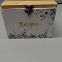 Wooden Recipe Box With Leaf Pattern, Recipe Cards And Box Set Includes 100 4x6 Recipe Cards, 12 Dividers Smooth Hinge, Sturdy Packaging Built-In Recipe Holder Slot, Farmhouse Recipe Box