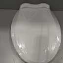 Durable Elongated Toilet Seat with Slow Soft Close - Easy to Install and Clean, Never Loosens - White, Fits Most Elongated Toilets