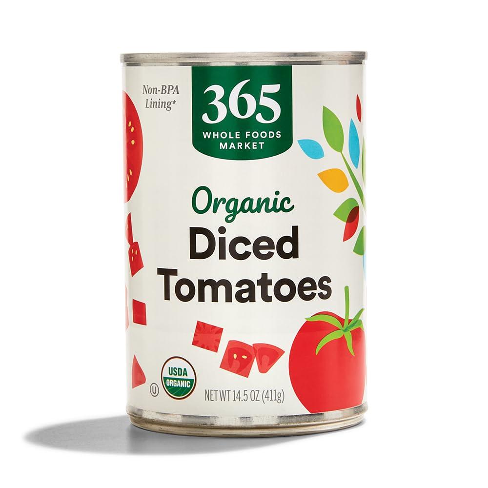 2 x 365 By Whole Foods Market, Organic Diced Tomatoes, 14.5 Ounce (EXP 09/01/28)