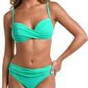 La Blanca Women's Island Goddess Over The Shoulder Wrap Bikini Swimsuit Top (14)