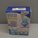 Vacuum Storage Bags with Hand Pump, Plastic Packaging Bags, 80% Space Saver Vacuum Seal Bags for Clothing, Travel Lugggage, Blankets, Comforters, 10 Small