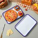 2Pcs Enamel Square Baking Pans 10.62X7.48X0.98In Multi-Functional Oven Pan Set for Pie Pizza Bread Baking and Roasting Kitchen Cookware