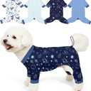 Bienbee Dog Pajamas, 4 Pack Dog Recovery Suit Shedding Suit Cute Soft Puppy Clothes Dogs Pjs Onesies Jammies Adjustable Breathable & Stretchy Clothes for Small Medium Large Dogs Girl Boy Puppy-M