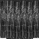 5 Pack Black Fringe Backdrop 3.2ft x 8.2ft Foil Curtain Tinsel Streamers for Birthday Party Decoration Wedding Christmas (Black)