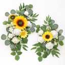 Artificial Flowers Decorations Pack of 2,Centerpieces for Wedding Reception Backdrop Decoration, Floral Decor Wall Home Entryway Outdoor Decorations (Sunflower)