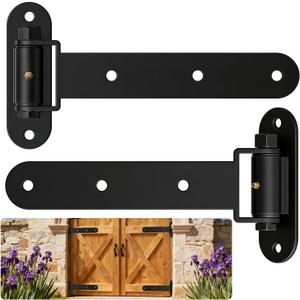 Heavy Duty Gate Hinges, 900 Lbs Capacity, 13" Bolt-On or Weld-On with Built-in Ball Bearings, 180 One-Way Open for Wooden/Metal Gates, Fences, Barns, Garden Gates, Sheds (Matte Black)