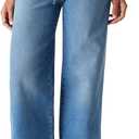 Levi Strauss Signature Gold Women's Heritage Belted Wide Leg Jeans Mid-Rise Stretch Denim (14)
