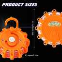 Frienda 24 Pieces LED Roadside Safety Flares Emergency Flare Lights Flashing Warning Lights Bulk Roadside Safety Beacon Disc Pack with Magnetic Base and Hook for Car Truck Vehicles Boat