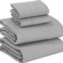 RUVANTI 100% Cotton Flannel Sheets Queen Size - 4 Piece Warm, Soft & Breathable, Deep Pocket, Double Brushed Cozy All Season Bedding Set, Light Gray