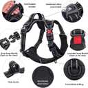 PoyPet No Pull Dog Harness, No Choke Front Lead Dog Reflective Harness, Adjustable Soft Padded Pet Vest with Easy Control Handle for Small to Large Dogs(Black,S)