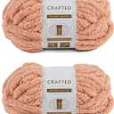 Crafted By Catherine Chunky Sparkle Yarn - 2 Pack (41 Yards Each Skein), Pink Sparkle, Gauge 7 Jumbo (10.5 oz/ 2 Pack)