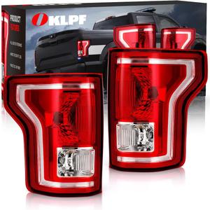 OKLPF Rear Brake Tail Light Compatible With 2015 2016 2017 Ford F150 F-150 Replace FL3Z-13405-A FL3Z-13404-A,Replacement Red Taillight Assembly,Included Bulbs,Driver and Passenger Side
