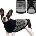 Mihachi Soft Warm Dog Sweater, Cold Weather Turtleneck Knitted Pullover Dog Clothes Costume with Leash Hole for Cats & Puppies, Black, S