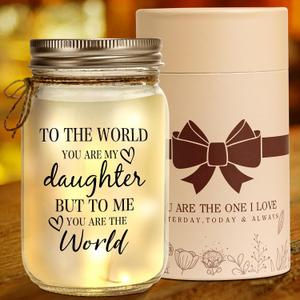Kenon Mason Jar Night Light Gift for Daughter, Mothers Day Gifts for Daughter from Mom Dad, Home Decoration Lights, Personalized Night Light Birthday Graduation Christmas Gift for Daughter