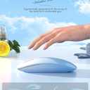 RAPIQUE Bluetooth Wireless Mouse - (BT5.1+USB) Dual Connectivity, Quiet Click, Low Power, and 1600 DPI, Portable Cordless Mouse for Laptop, MacBook Pro/Air, iPad (Gradient Sky Blue)