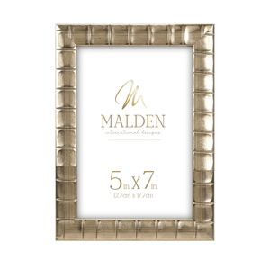 Malden International Designs 5x7 Bamboo Picture Frame with Gold Finish