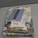 MYSKY HOME Linen Curtains 95 Inch Length Light Filtering Curtains for Living Room Floral Printed Privacy Protect Drapes Set Natural Window Treatment 2 Panels,Yellow and Natural