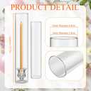 Teenyyou 36 Set Clear Hurricane Glass Candle Holders Candlestick Bulk 11.8"