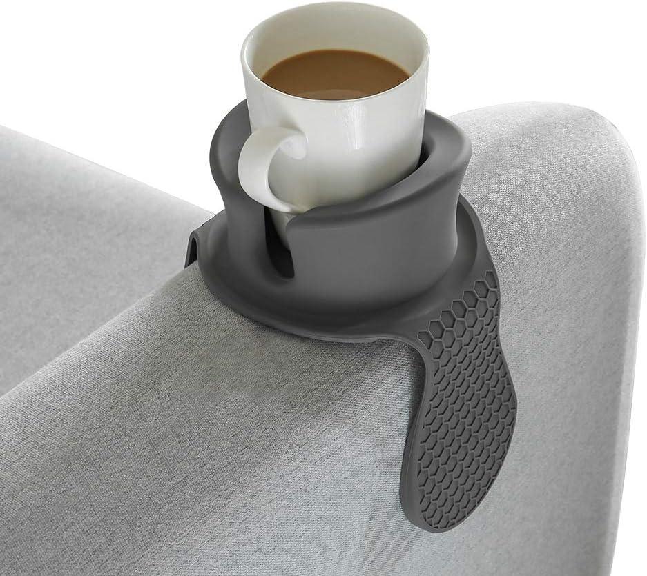Sofa Cup Holder - Watruer The Ultimate Anti-Spill Holder Silicone Drink Holder for Your Sofa or Couch - Grey