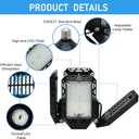 4-Pack LED Garage Light, 150W Deformable LED Ceiling Lights, 15000LM Garage Lighting with 4 Adjustable Panels, E26/E27 Shop Lights for Basement, Workshop, Attic