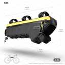 Rhinowalk BHD0017 Bike Frame Triangle Bag 2.4L, Waterproof Tool Storage Bag with YKK Zippers, Pump Holder & Cable Port Slim Fit White