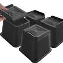 shouwuhho Bed Risers 1 inch, 2 inch, 3 inch, 4 inch, 6 inch, 9 inch Heavy Duty, Oversized Furniture Risers Support up to 5,000 Lbs for Sofa Table Couch Chair Leg Frame Dorm (4 Pack, Black, 4 inch)