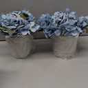 Flower Table Centerpieces - Set of 6 Floral Arrangement Artificial Wedding Hydrangeas Floral Arrangement with Rustic Metal Vase for Bridal Tea Party Event Decorations - Dusty Blue