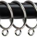 Curtain Rings with Eyelets Metal Eyelet Drapery Rings Inner Diameter 1.25Inch Curtain Rings for Hanging Pinch Pleat Curtain Pin Drape Hooks Silver Zocang