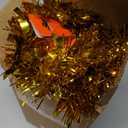 50Ft Gold Christmas Garland Decorations,Xams Tinsel Stems Non-Lit Soft Twist Garland Decor for Tree Stairs Railing Front Door Mantle Fireplace Indoor Outdoor Holiday Home