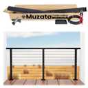 Muzata 3'-6'6" Black Complete Cable Railing Kit 36 Inch Cable Railing System for Decks with Post Handrail Length Adjustable Easy DIY with User Guide Complete Set RCS2 BH4S