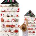 Fabric Advent Calendar with Name,Christmas DIY Advent Calendar with 24 Pockets Wall Hanging Bag,Children's Countdown to Christmas Use Year After Year (Black)