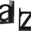 FUYU 1 Pair Creative Letter Wood Bookend Book Stand Home Decoration