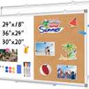 WALGLASS Combination Magnetic Whiteboard & Corkboard, 20"x30" Combo for School, Office & Home, Dry Erase Board with Removable Tray, Pins, Eraser, Markers & Magnets