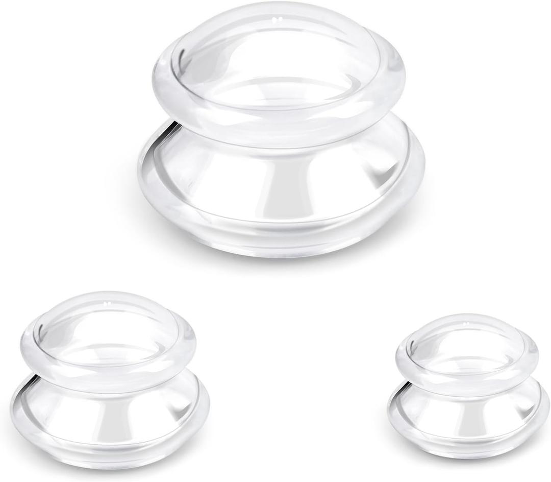 Silicone Cupping Therapy Sets, Cupping Kit for Massage Therapy,Anti Cellulite Cup, for Cellulite Reduction Joint Pain Muscle Pain (Transparent White)
