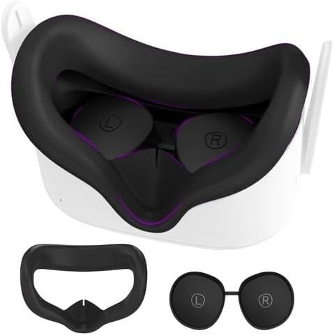 Silicone Face Pad for Meta Quest 2 Standard Facial Interface with Lens Cover Protectors Washable Vr Covers for Oculus Quest 2 Accessories Silicone Cover Only