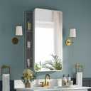 Medicine Cabinet 20 x 28 Inch, Silver Bathroom Medicine Cabinet with Mirror,Metal Beveled Mirror, Adjustable Shelves, Recessed or Wall Mount, Sturdy & Solid, Bathroom Mirror with Storage