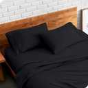 Bare Home Premium 1800 Ultra-Soft Microfiber Pillowcase Set - Double Brushed - Hypoallergenic - Wrinkle Resistant (Standard Pillowcase Set of 2, Black)