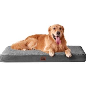 EHEYCIGA Orthopedic XL Dog Beds for Extra Large Dogs with Removable Washable Cover for Crate, Grey, 41x27 (41*27*3.5 inches)